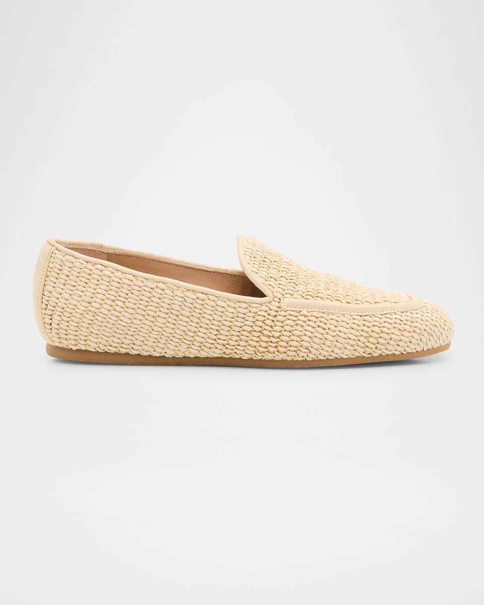 Lee Woven Raffia Slip-On Loafers